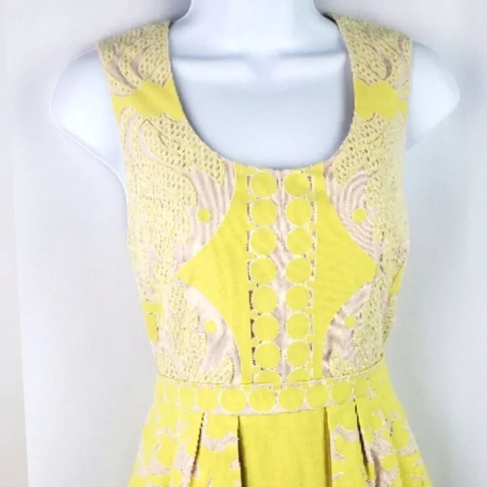 BCBG MAXAZRIA Yellow Peplum Dress